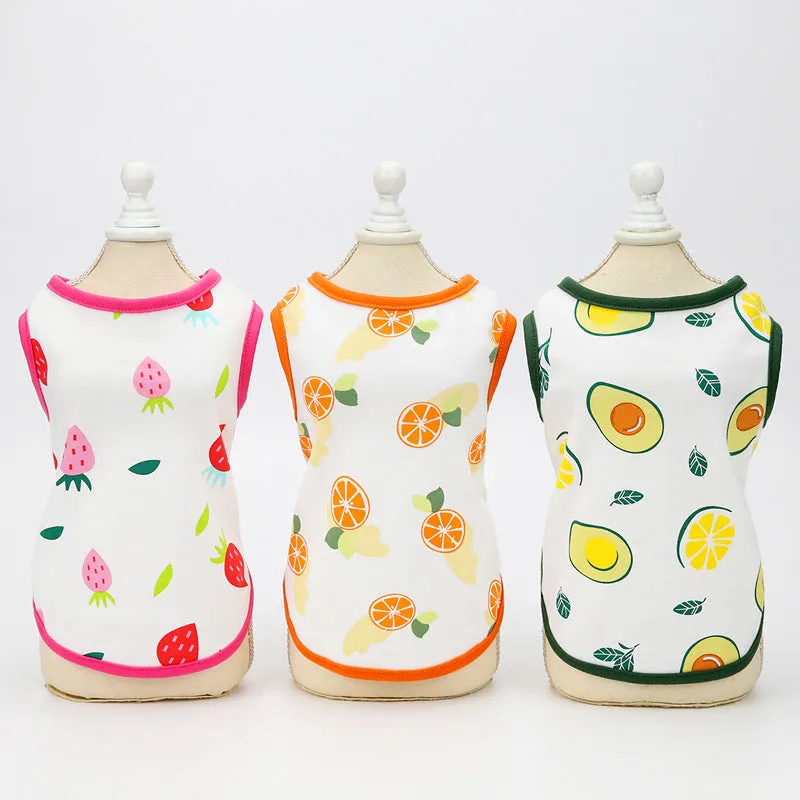 Summer cute fruit vest pet clothing for dogs and cats