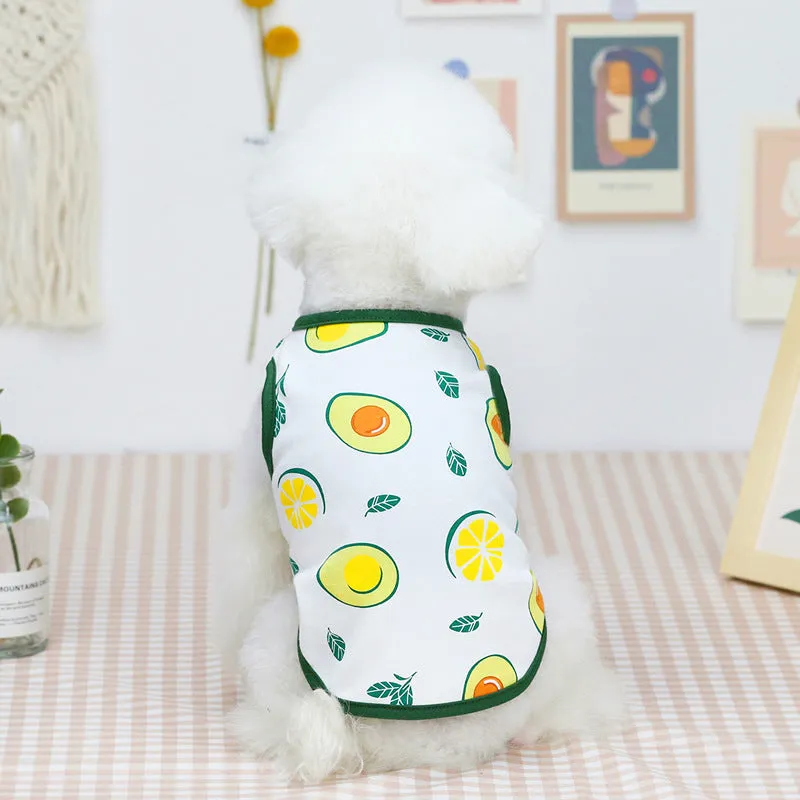 Summer cute fruit vest pet clothing for dogs and cats