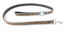 Teal Tooled Leash