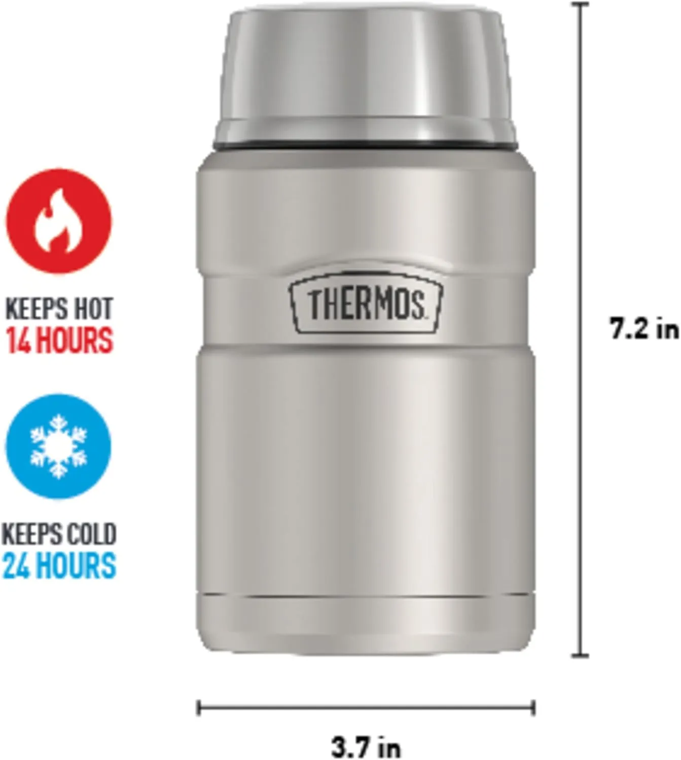 THERMOS Stainless King Vacuum-Insulated Food Jar, 24 Ounce, Matte Steel