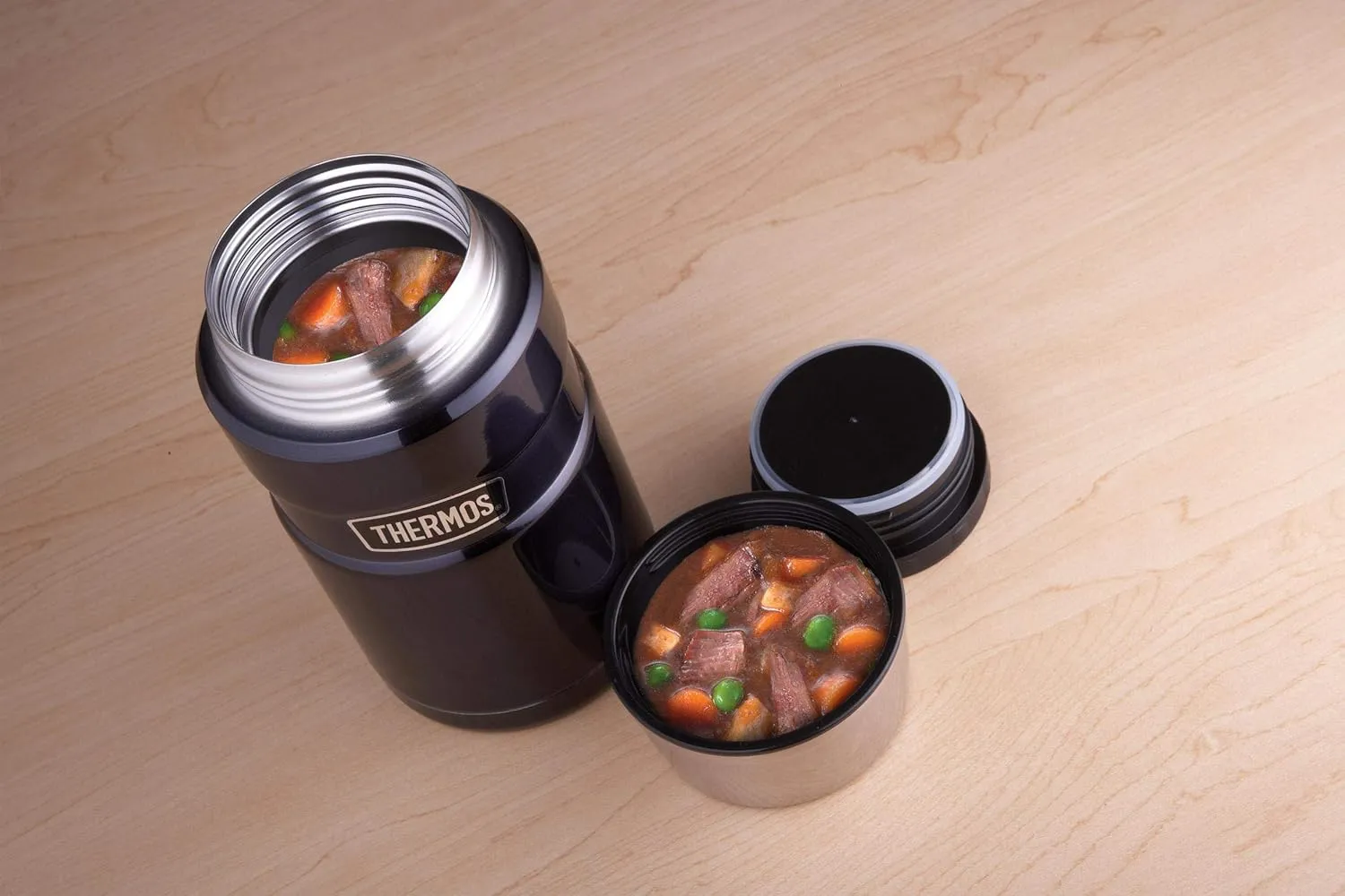 THERMOS Stainless King Vacuum-Insulated Food Jar, 24 Ounce, Matte Steel