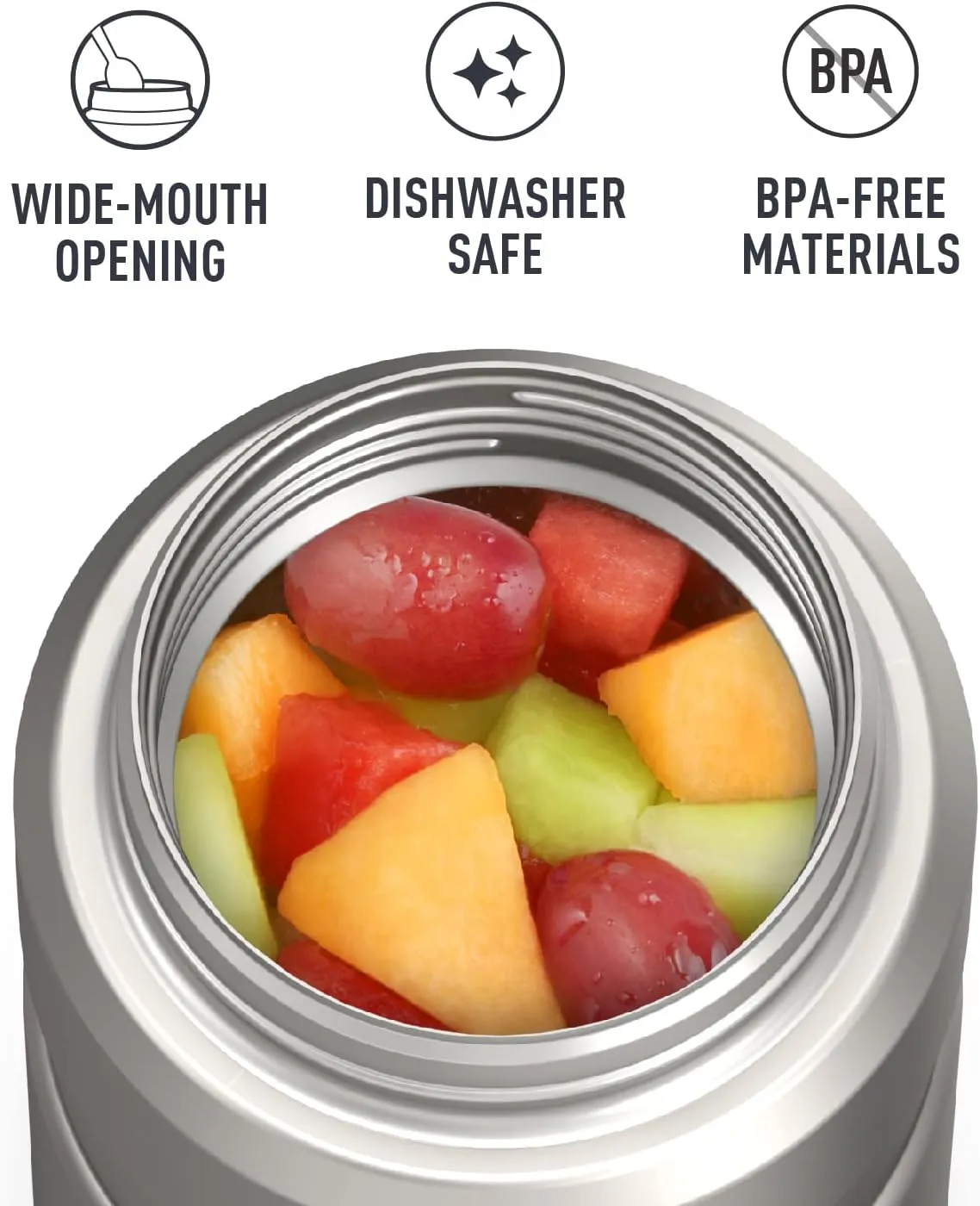 THERMOS Stainless King Vacuum-Insulated Food Jar, 24 Ounce, Matte Steel