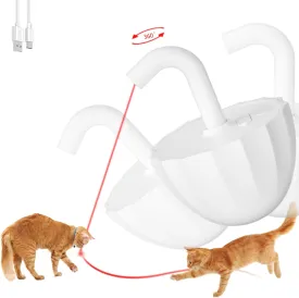 Tumbler Cat Laser Toy Automatic, 360 Rotation Rechargeable Laser Pointer, Self Play 3 Modes Motion Activated Cat Laser Toy, Interactive Cat Toys for Bored Indoor Adult Cats/Dogs (White)