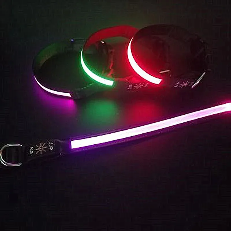 USB Rechargeable LED Dog Collar - Adjustable, Flashing Light Safety Collar for All Dog Sizes