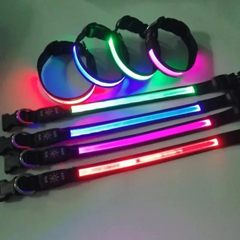 USB Rechargeable LED Dog Collar - Adjustable, Flashing Light Safety Collar for All Dog Sizes