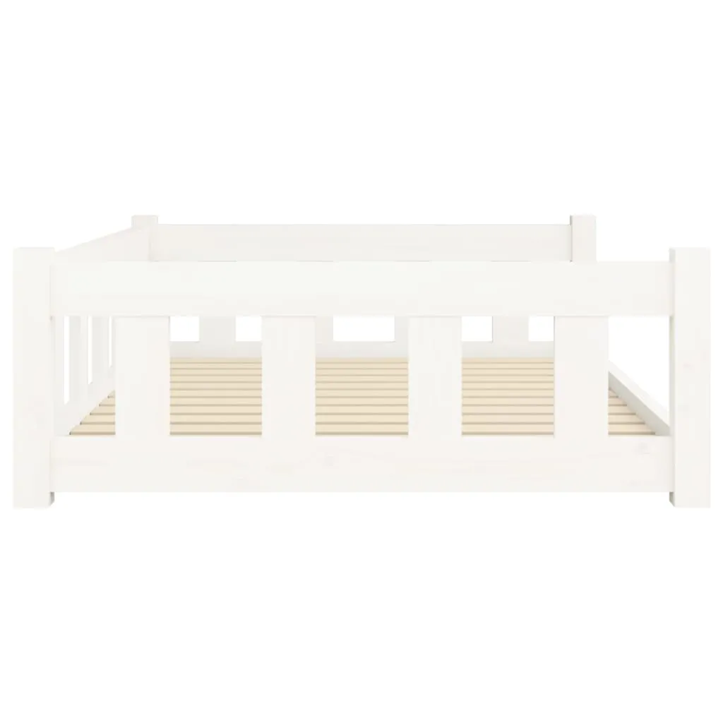 vidaXL Dog Bed White 41.5"x29.7"x11" Solid Wood Pine - Comfortable and Stylish