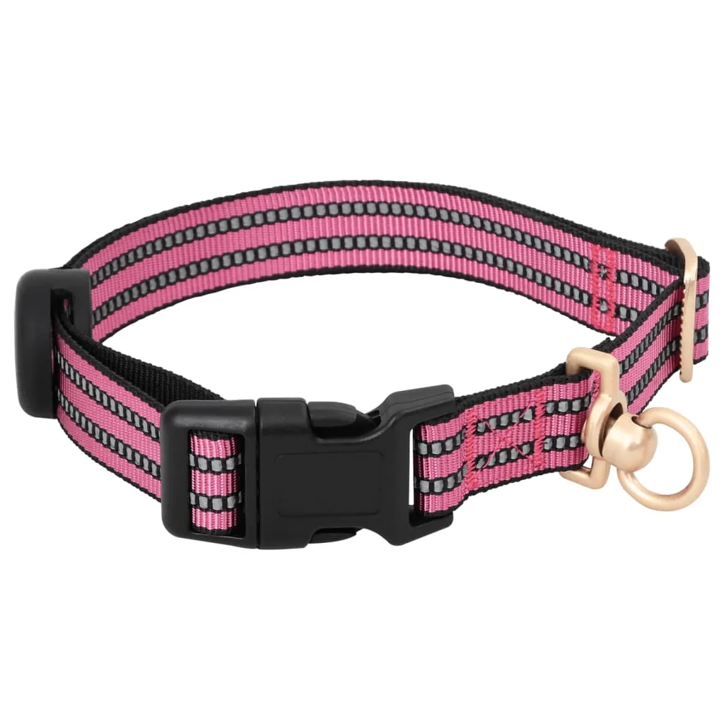 vidaXL Dog Harness with Lead & Collar Adjustable Pink L