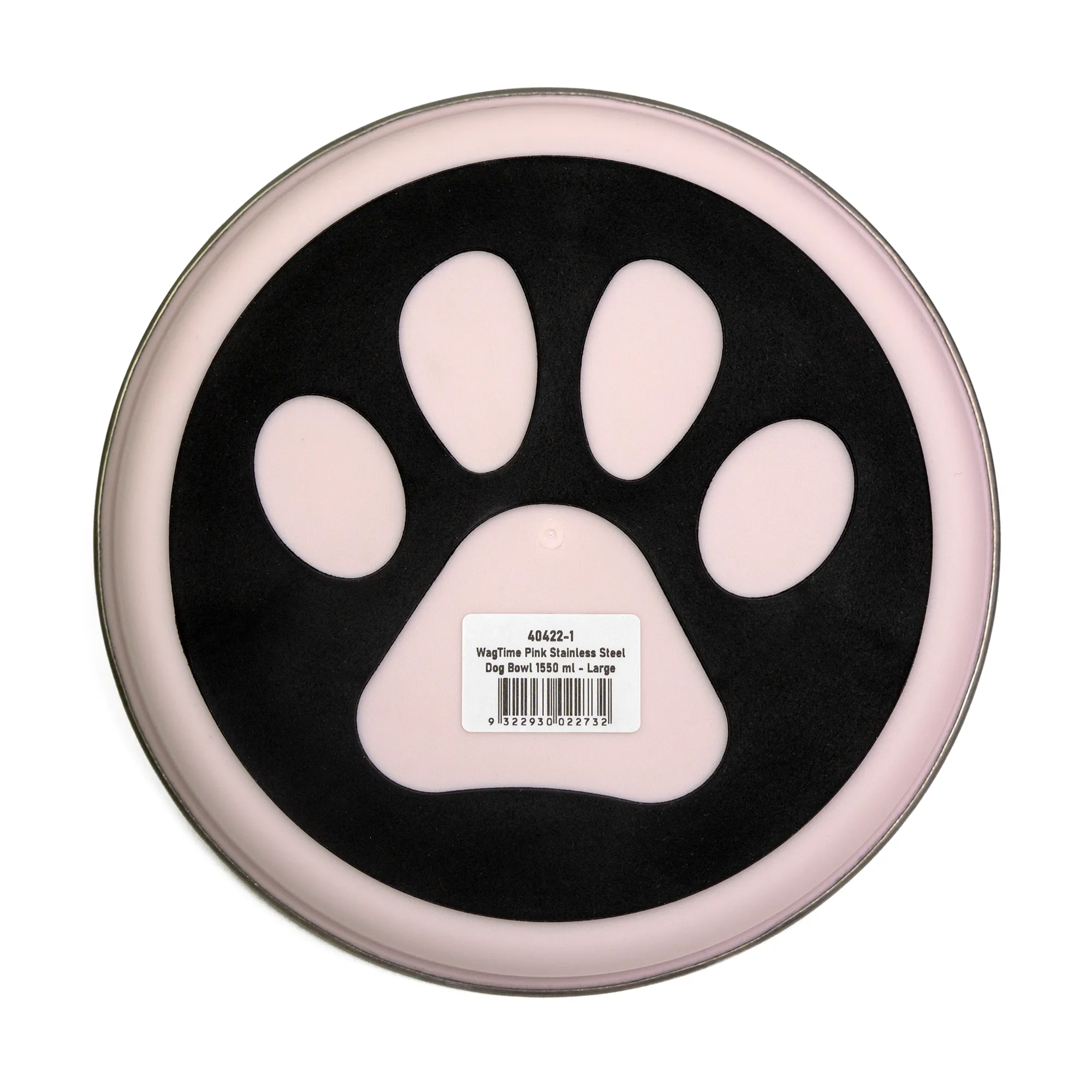 WagTime - Pink Stainless Steel Dog Bowl (Large)