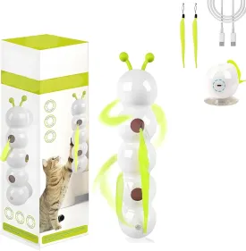 Whirlie Cat Toy, Motion Cat Toy with Worm Design, 2026 New Worm-Shaped Interactive Teaser with Suction Cup, Wall & Window Mounted CatToy for Indoor Cats