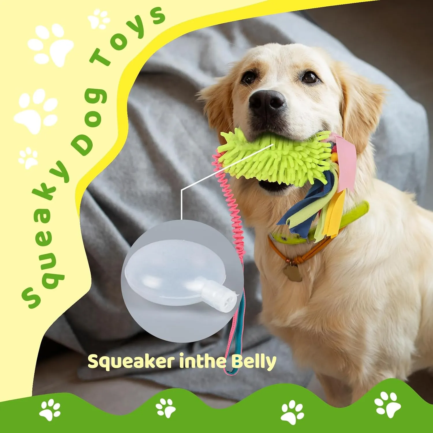Wodoca Dog Tug Toys - Aggressive Chewer Rope Toy with Strong Squeak, Ideal for Large Dogs, Training, and Play