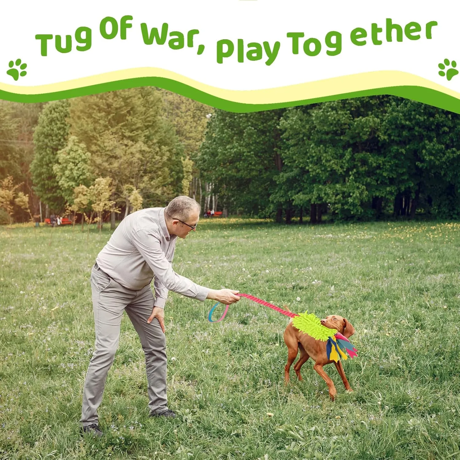 Wodoca Dog Tug Toys - Aggressive Chewer Rope Toy with Strong Squeak, Ideal for Large Dogs, Training, and Play
